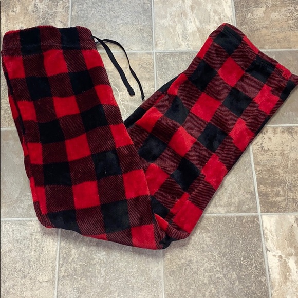 black and red checkered pajama pants